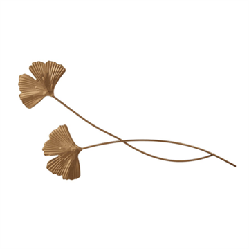 Ginkgo blad på stilk – messing 32 cm